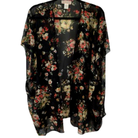 Band of Gypsies Other - Band‎ of Gypsies Sheer Cover Up Small Black Floral